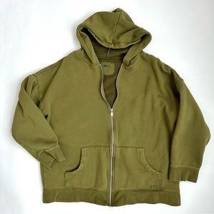 Madewell MWL Betterterry Full-Zip Hoodie Sweatshirt Desert Moss Women S